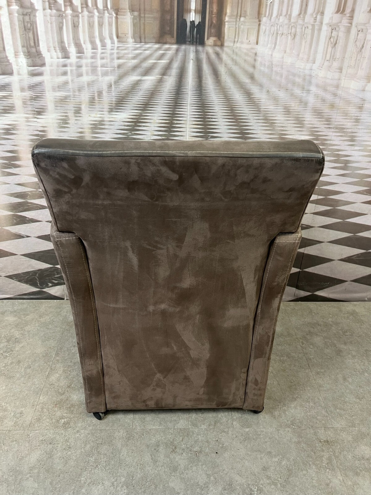 Vintage Sessel aus Leder auf Rollen Clubsessel