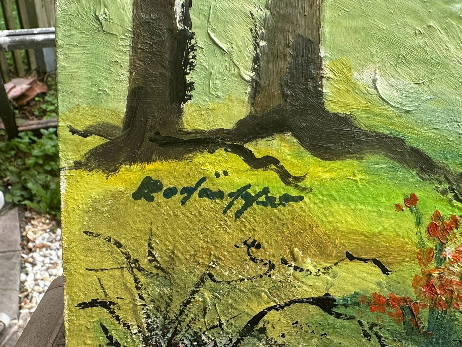 Altes Ölgemälde Landschaft signiert