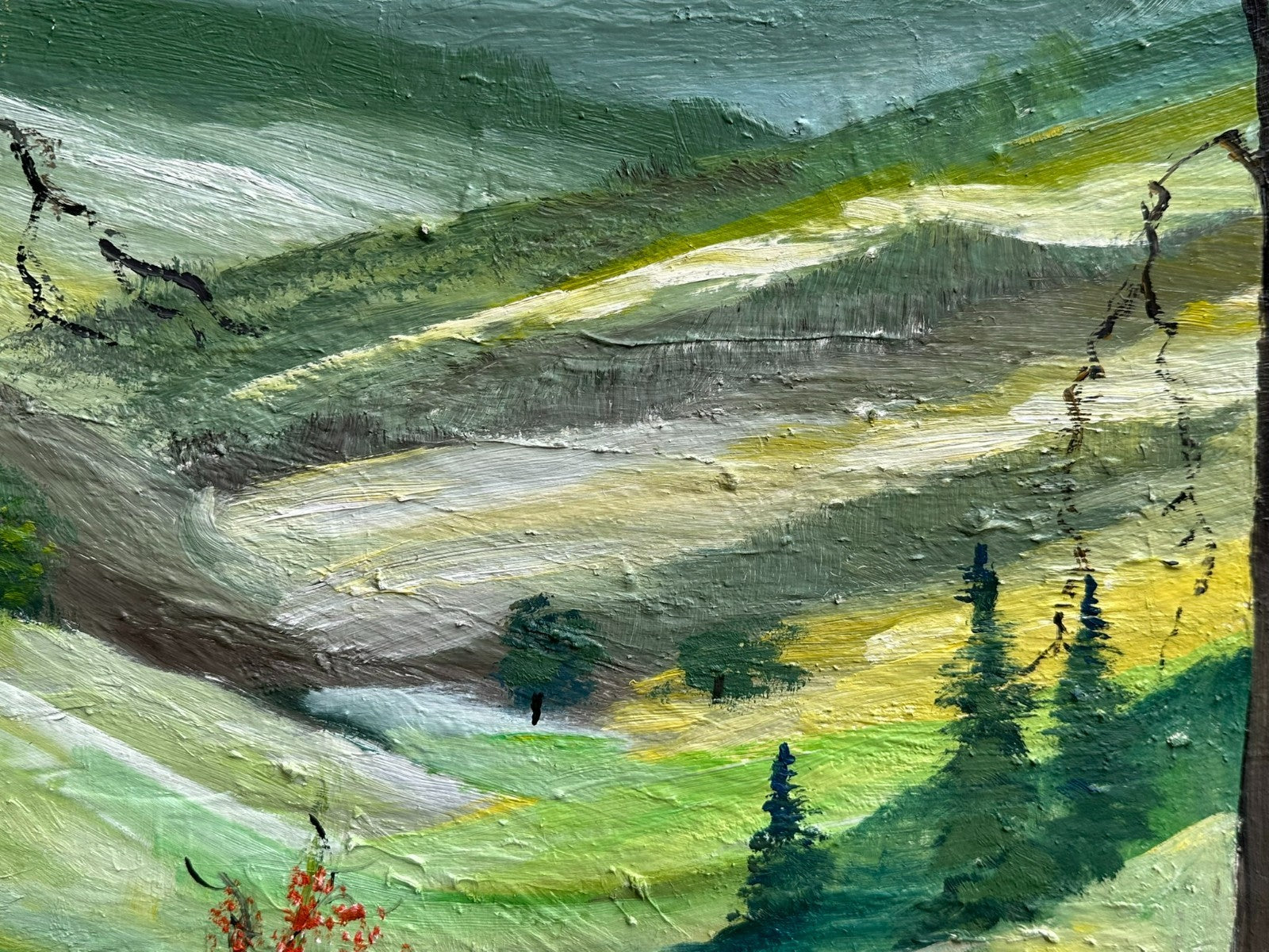 Altes Ölgemälde Landschaft signiert