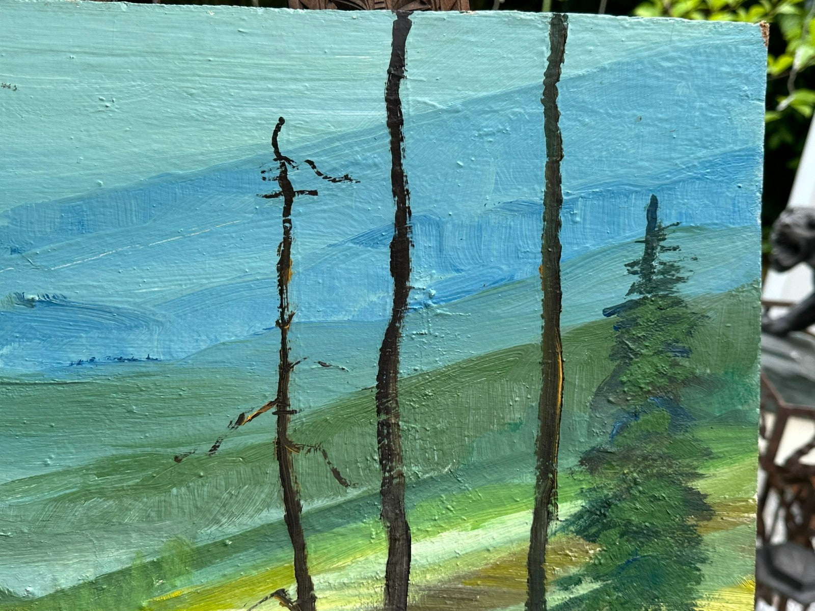 Altes Ölgemälde Landschaft signiert