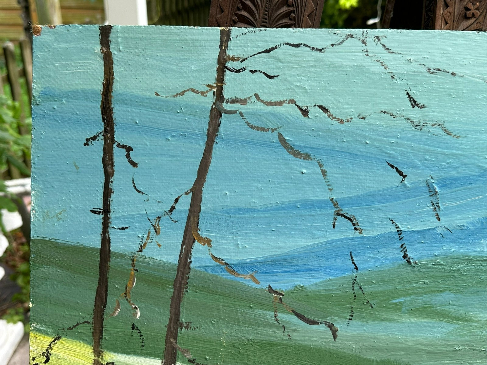 Altes Ölgemälde Landschaft signiert
