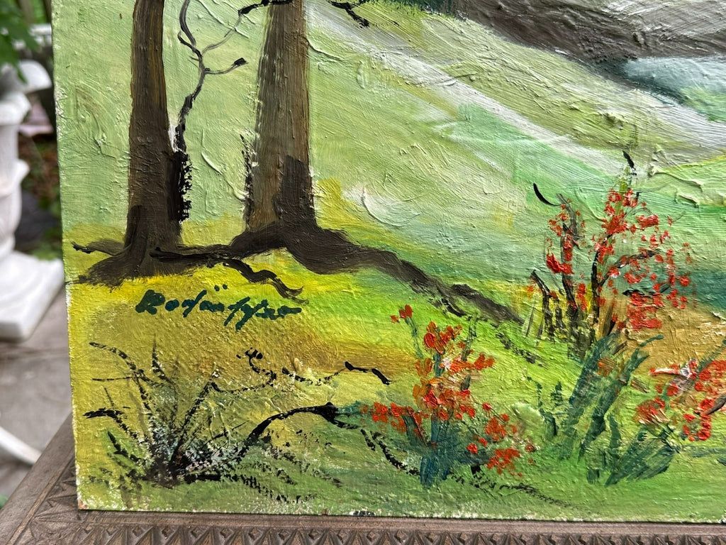 Altes Ölgemälde Landschaft signiert
