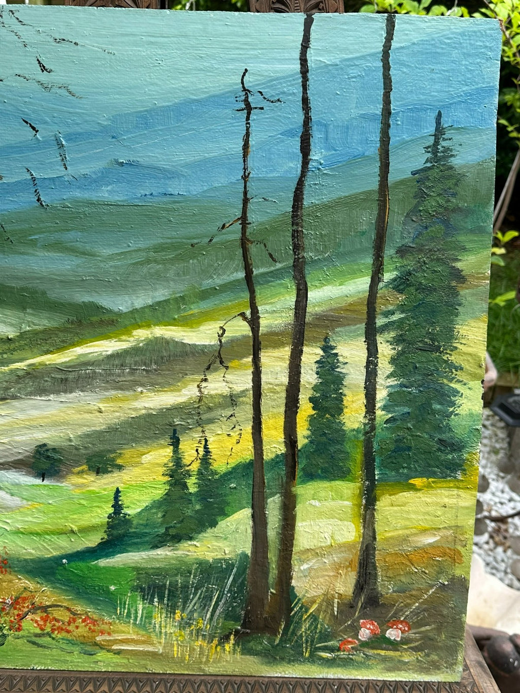 Altes Ölgemälde Landschaft signiert