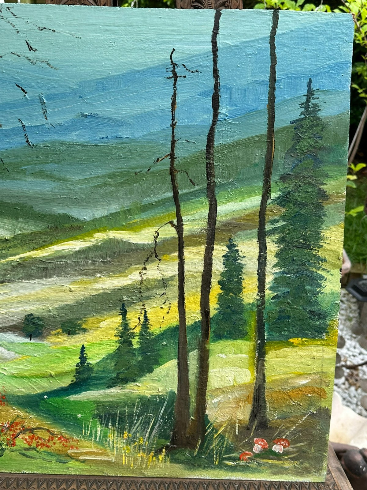 Altes Ölgemälde Landschaft signiert