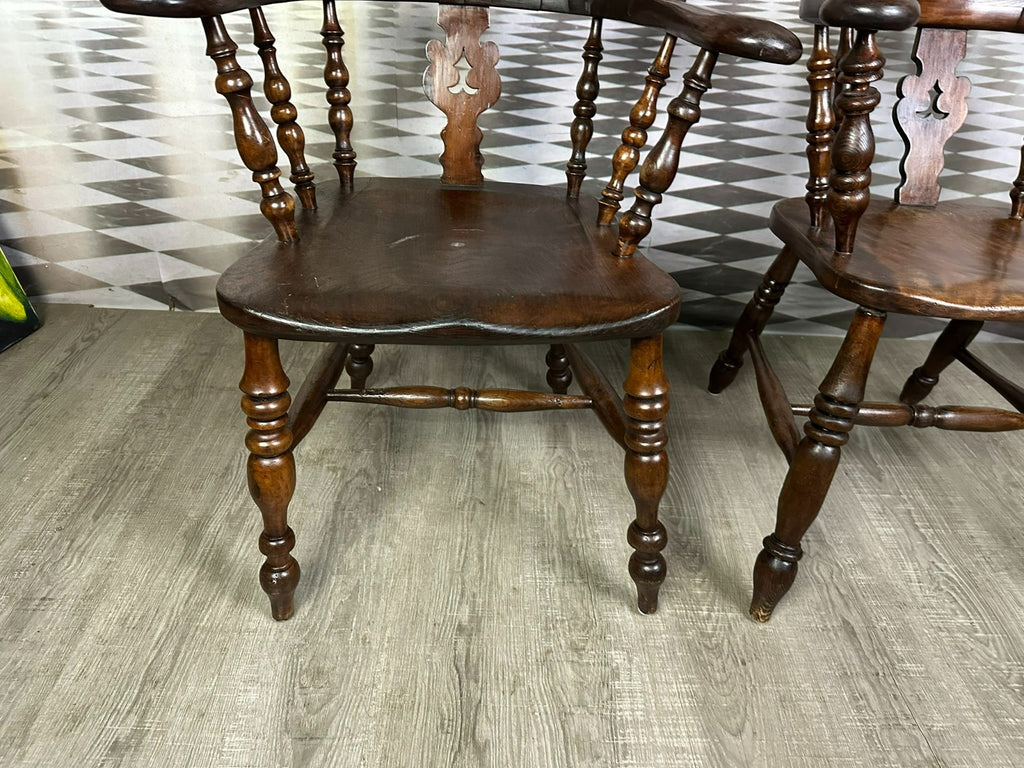 Paar antike Windsor Stühle Sessel England 19 tes Jh Yorkshire Eibenholz