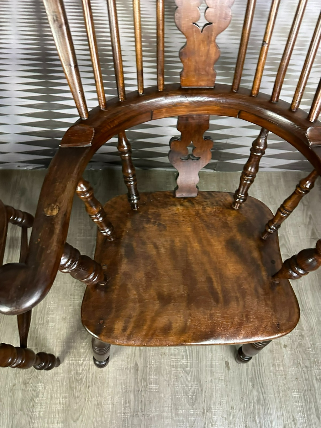 Paar antike Windsor Stühle Sessel England 19 tes Jh Yorkshire Eibenholz