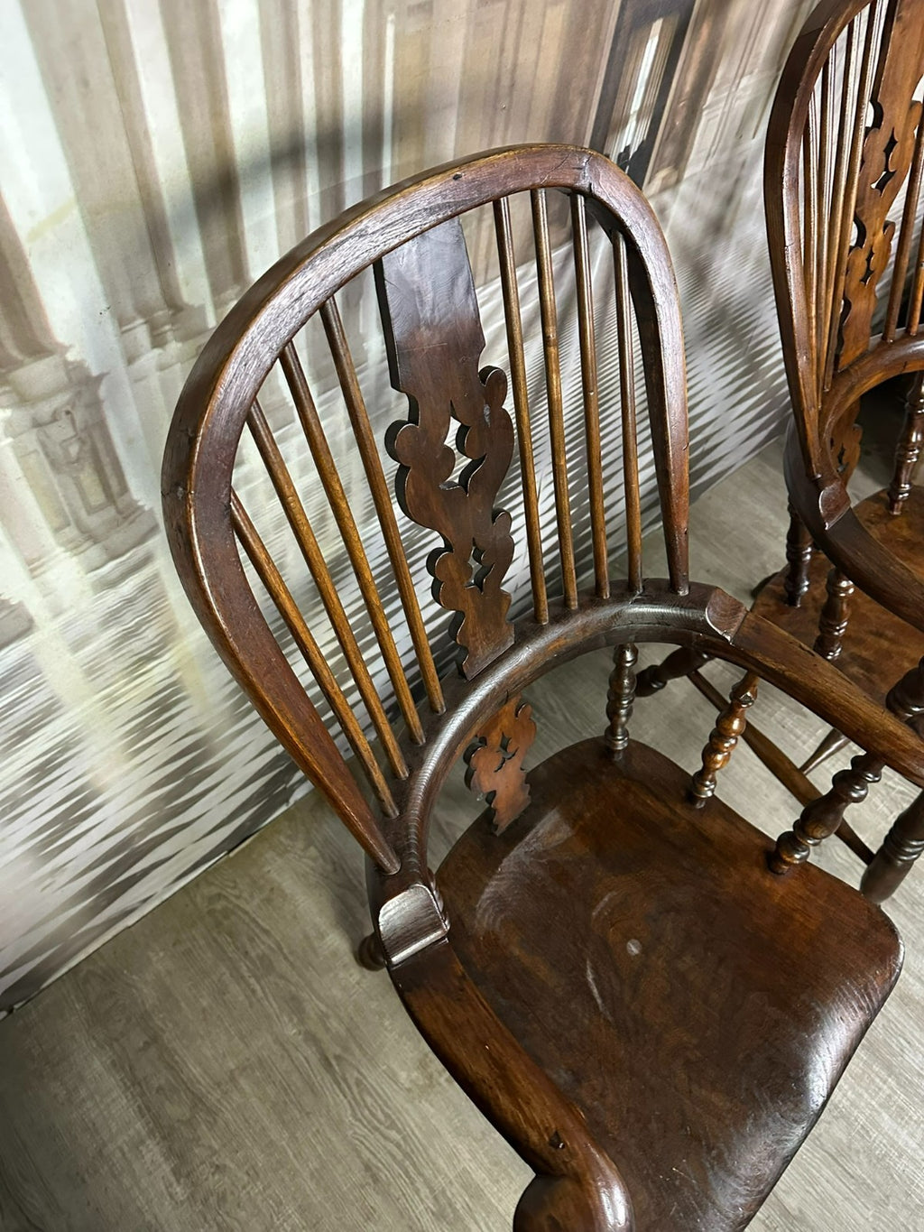 Paar antike Windsor Stühle Sessel England 19 tes Jh Yorkshire Eibenholz