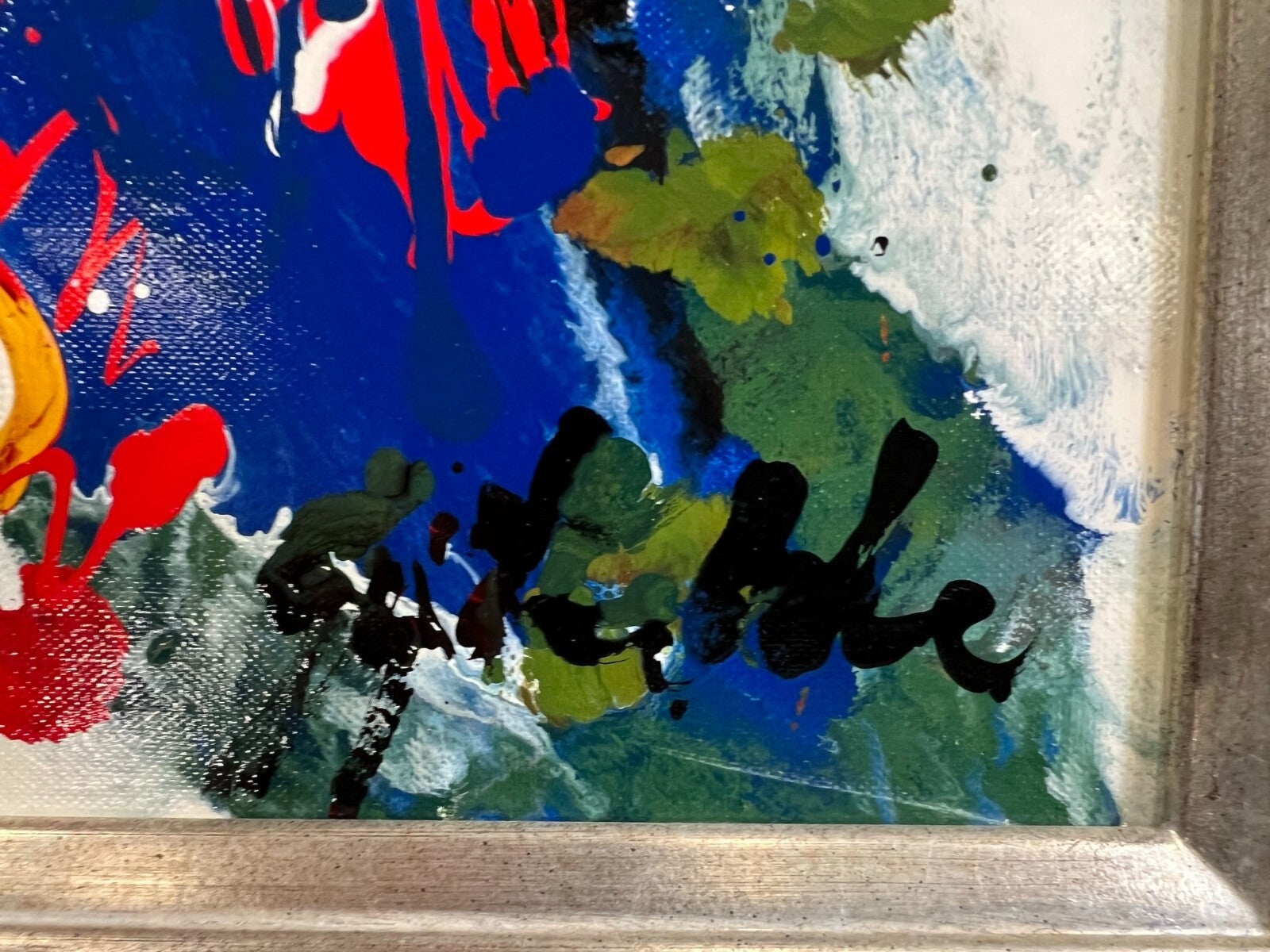 Grosses Abstraktes Gemälde Acryl auf Leinwand signiert Gijs ter Wee Rahmen