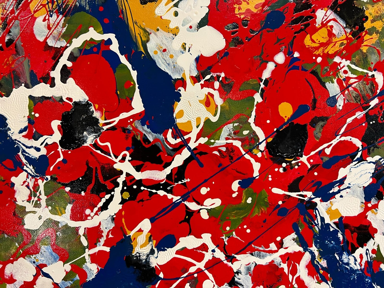 Grosses Abstraktes Gemälde Acryl auf Leinwand signiert Gijs ter Wee Rahmen