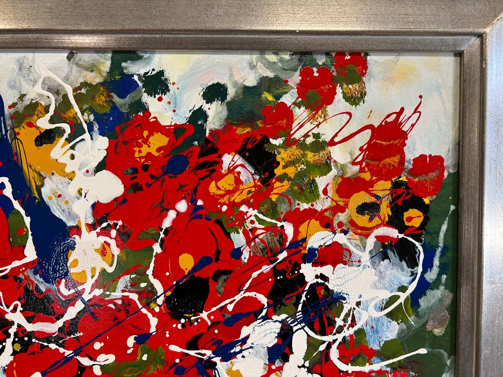 Grosses Abstraktes Gemälde Acryl auf Leinwand signiert Gijs ter Wee Rahmen