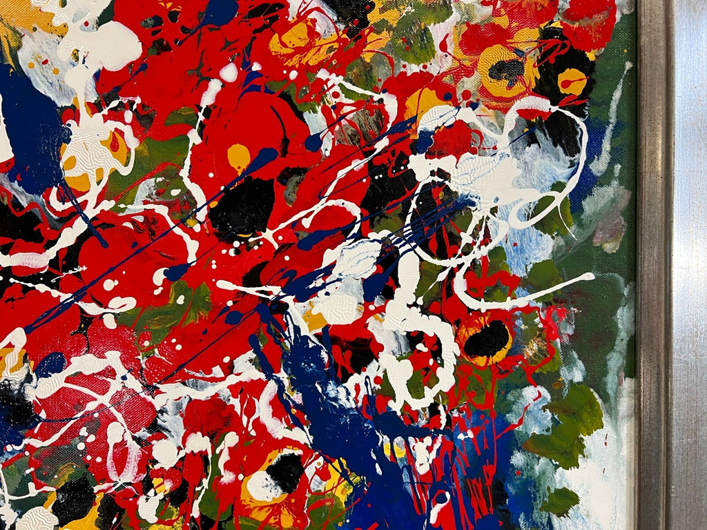 Grosses Abstraktes Gemälde Acryl auf Leinwand signiert Gijs ter Wee Rahmen