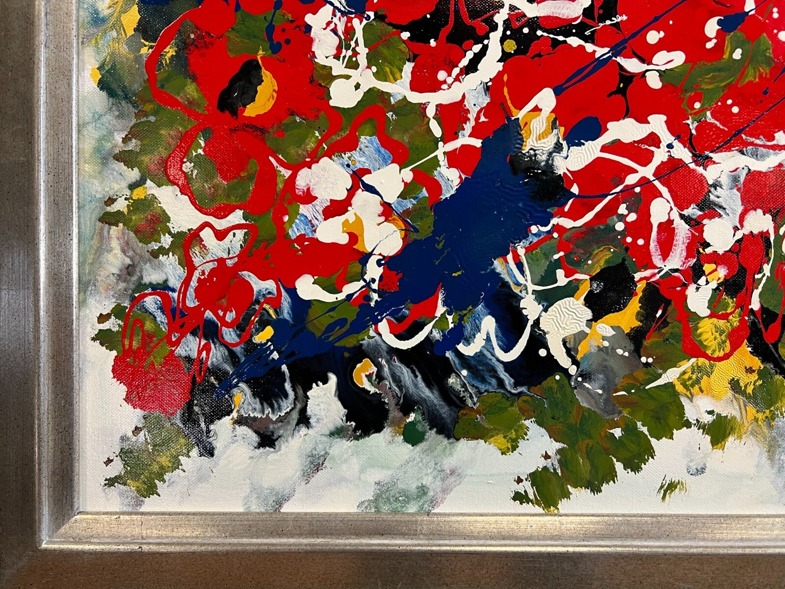 Grosses Abstraktes Gemälde Acryl auf Leinwand signiert Gijs ter Wee Rahmen