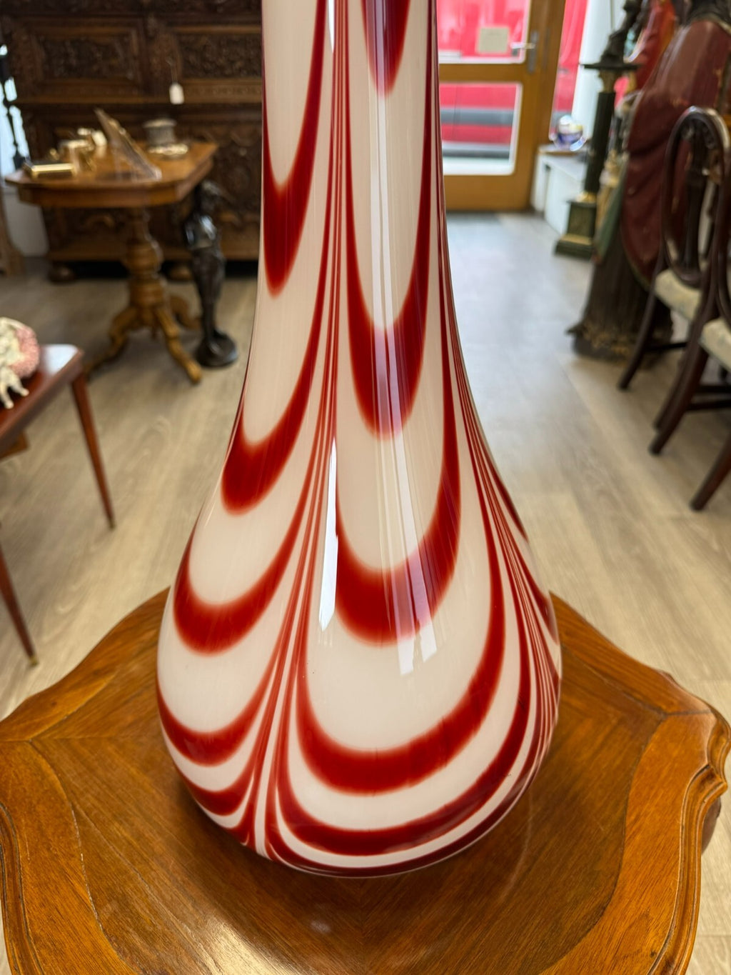 Vintage Bodenvase grosse Vase aus Glas Lollipop Space Age Schott Zwiesel 79x26cm