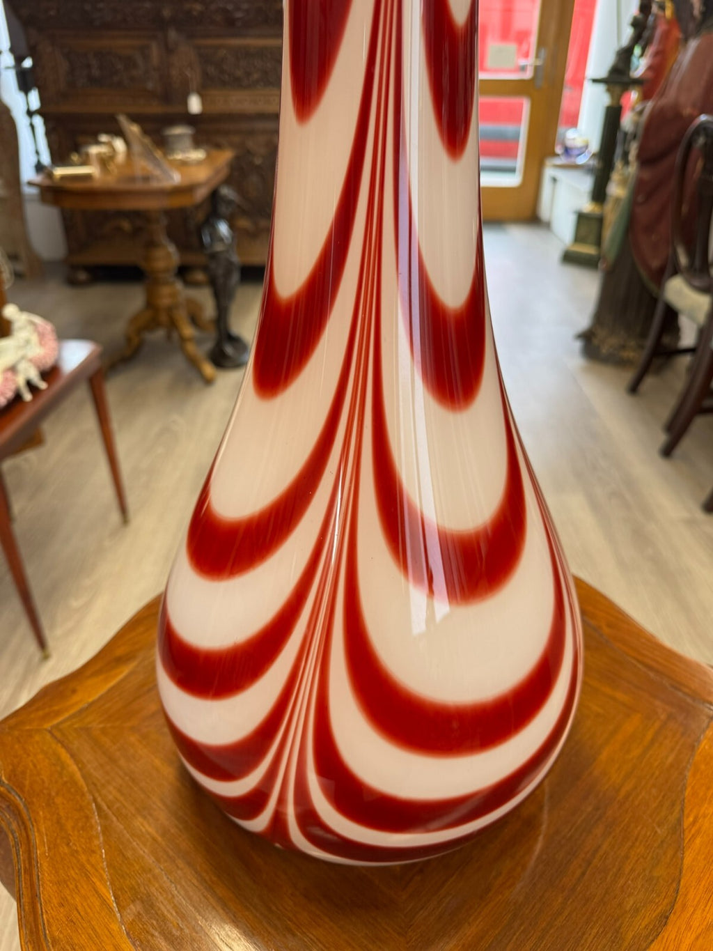 Vintage Bodenvase grosse Vase aus Glas Lollipop Space Age Schott Zwiesel 79x26cm
