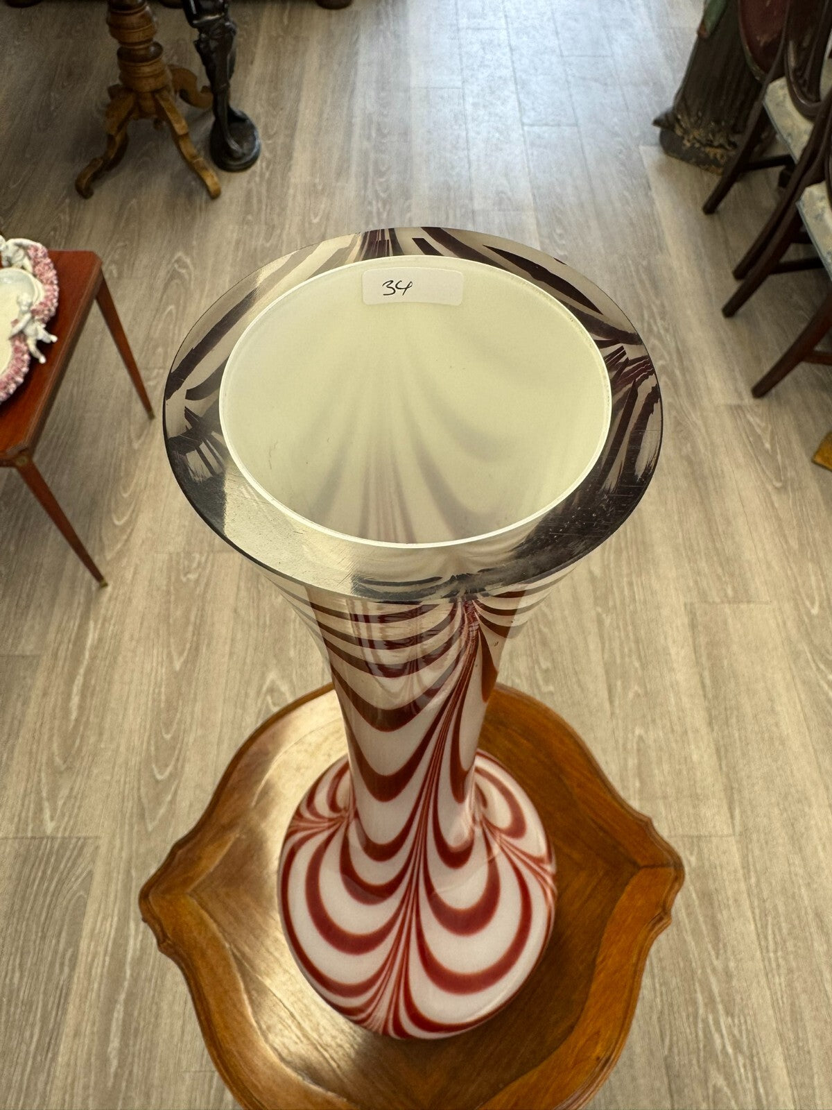 Vintage Bodenvase grosse Vase aus Glas Lollipop Space Age Schott Zwiesel 79x26cm