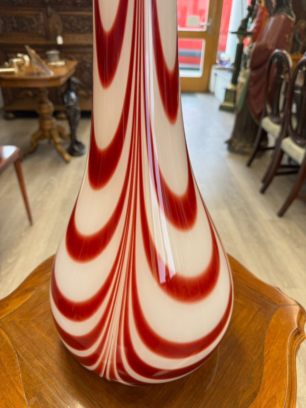 Vintage Bodenvase grosse Vase aus Glas Lollipop Space Age Schott Zwiesel 79x26cm