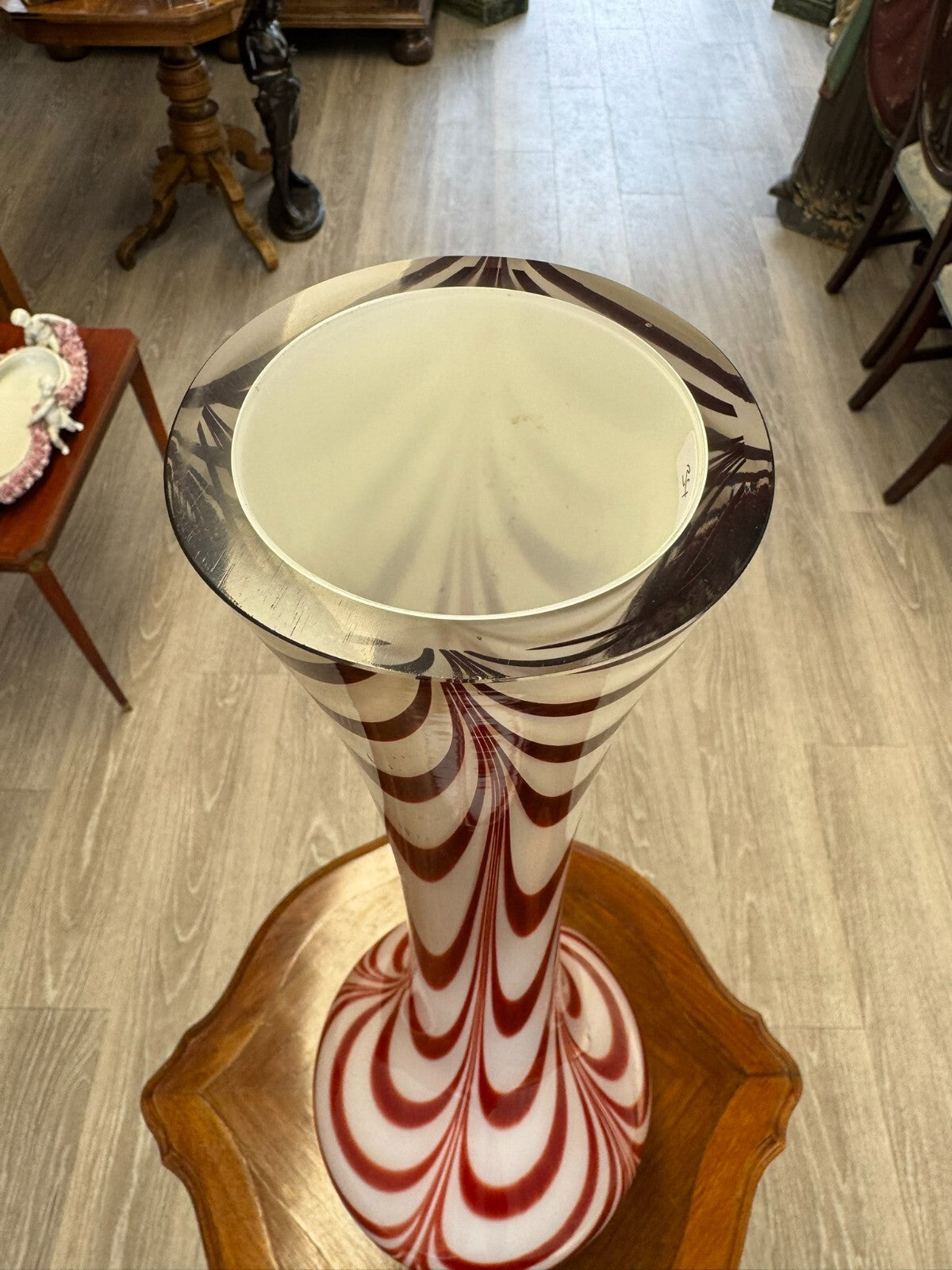 Vintage Bodenvase grosse Vase aus Glas Lollipop Space Age Schott Zwiesel 79x26cm