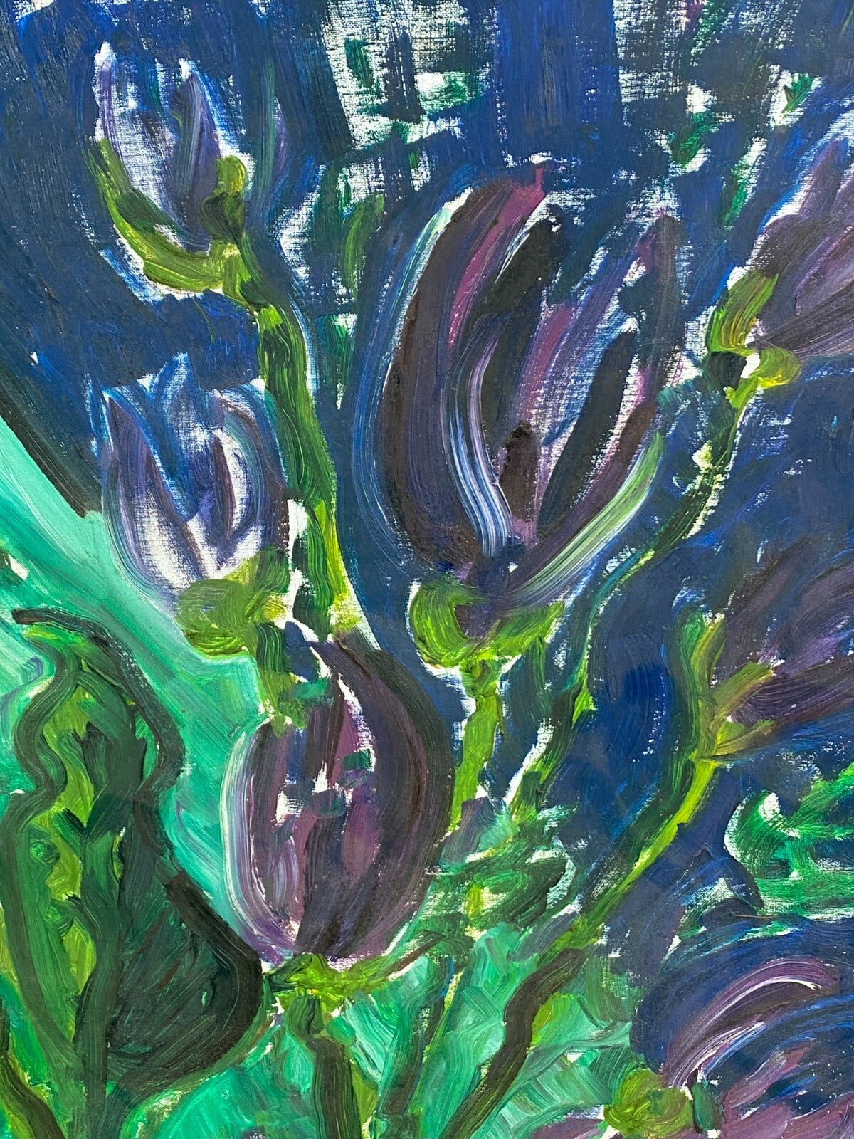 Xxxl Gemälde Acrylgemälde auf Leinwand 120x150cm Blumen in Vase Modern