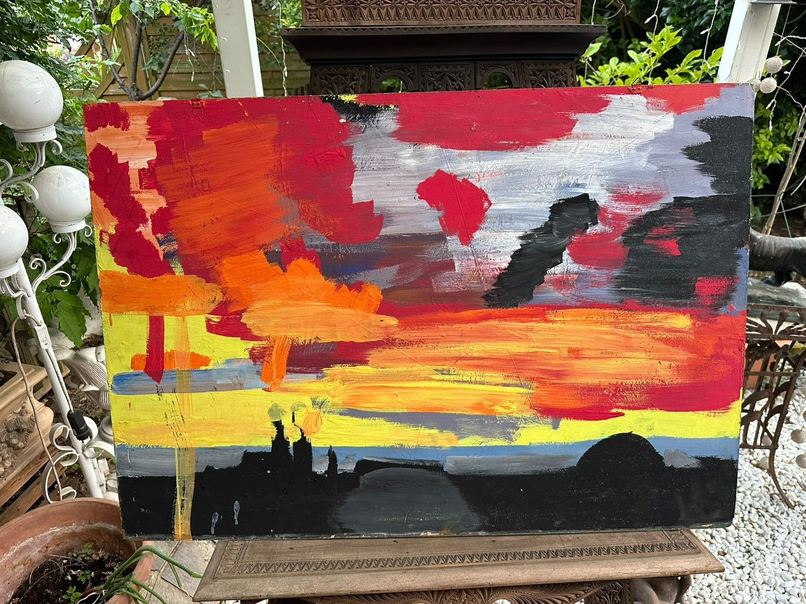 Sehr grosses Ölgemälde Landschaft signiert Bohdan Nahirnyj 95x67cm