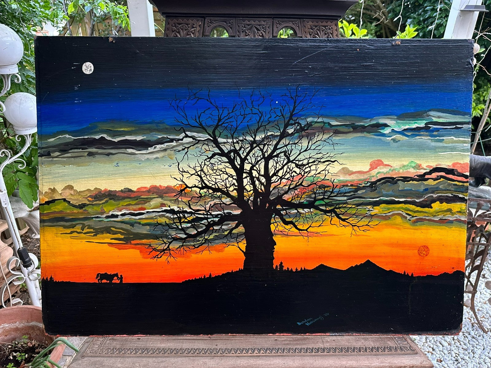 Sehr grosses Ölgemälde Landschaft signiert Bohdan Nahirnyj 95x67cm