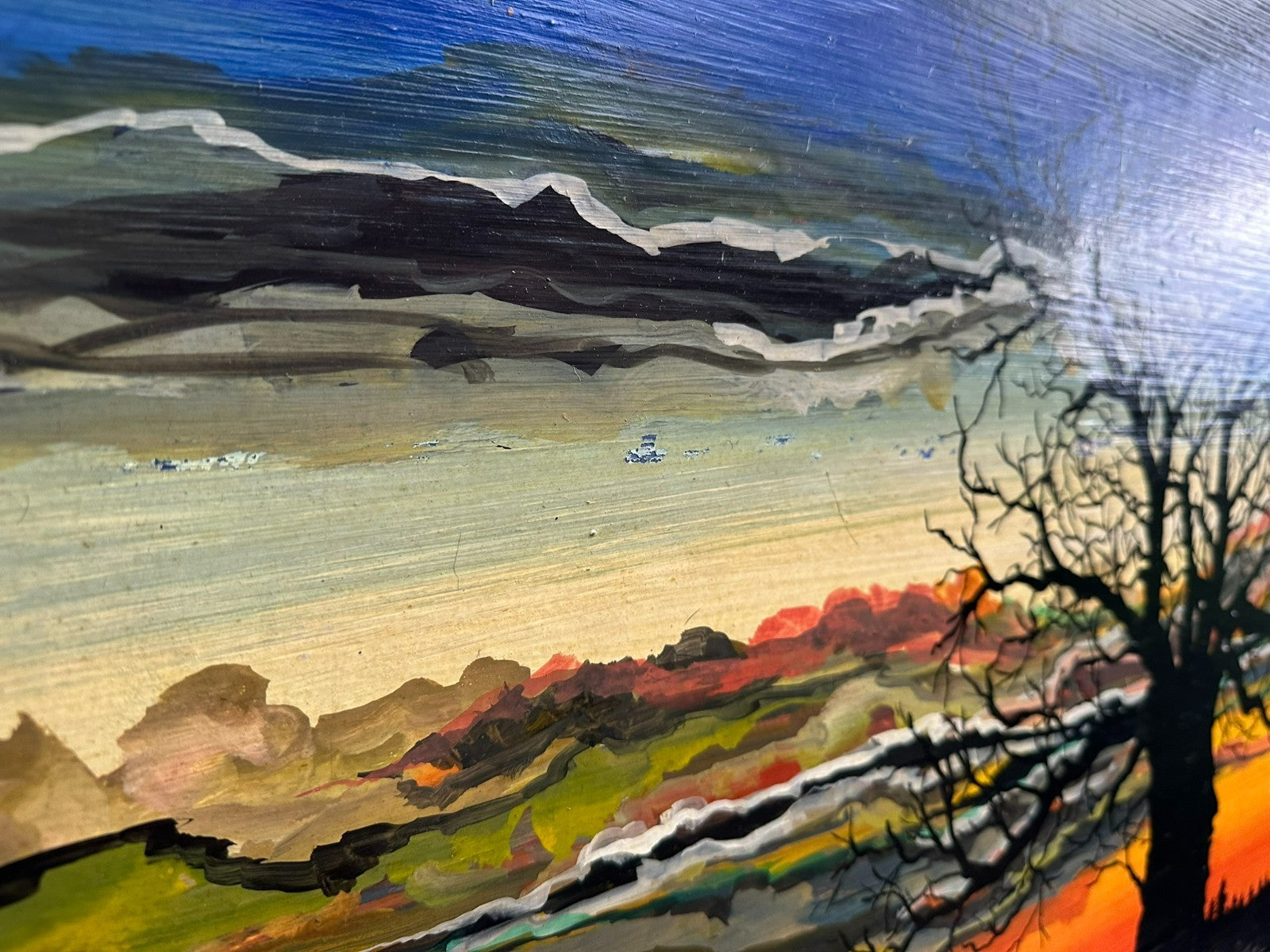 Sehr grosses Ölgemälde Landschaft signiert Bohdan Nahirnyj 95x67cm