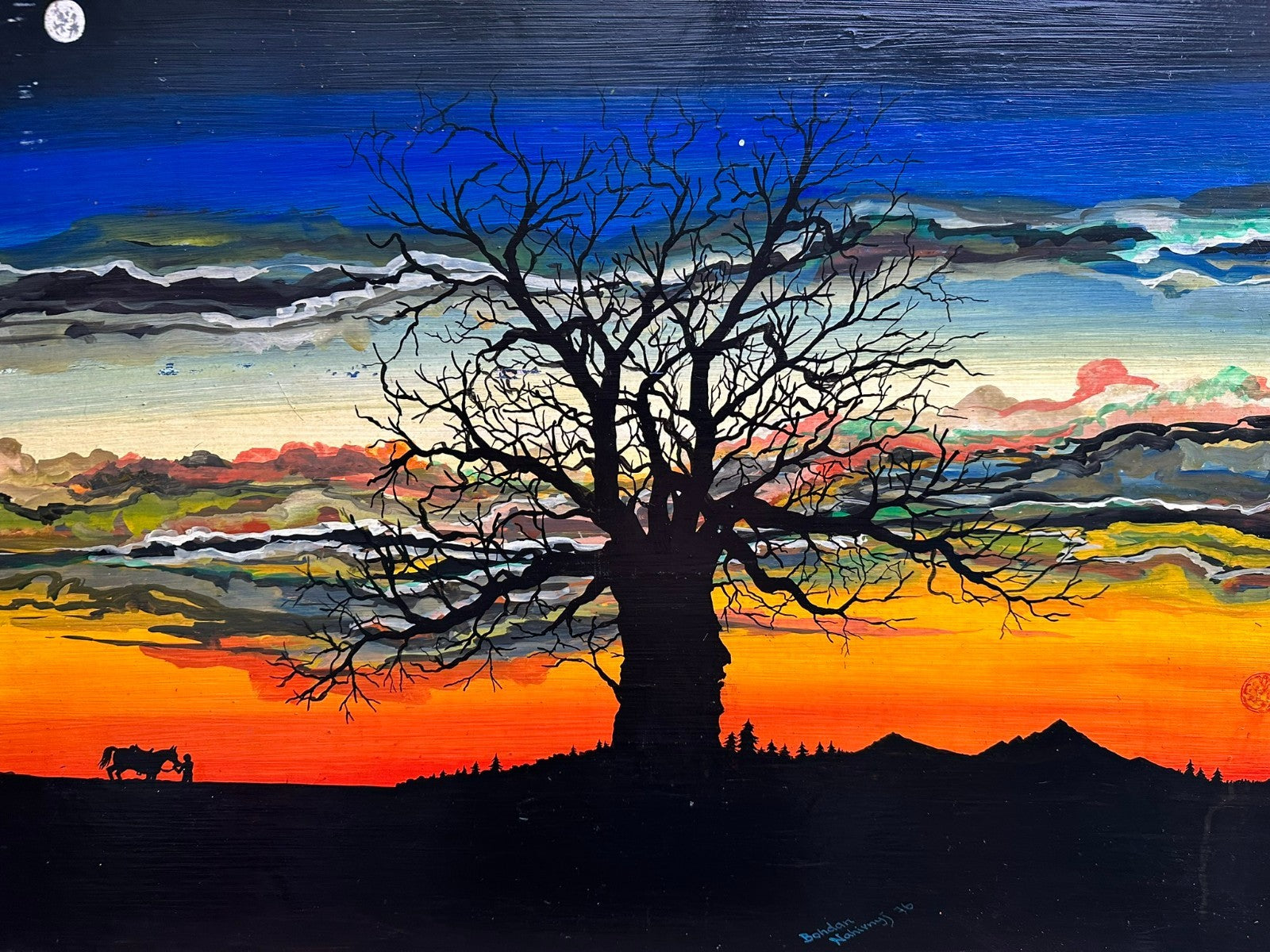 SEHR GROSSES ÖLGEMÄLDE LANDSCHAFT SIGNIERT BOHDAN NAHIRNYJ 95x67cm