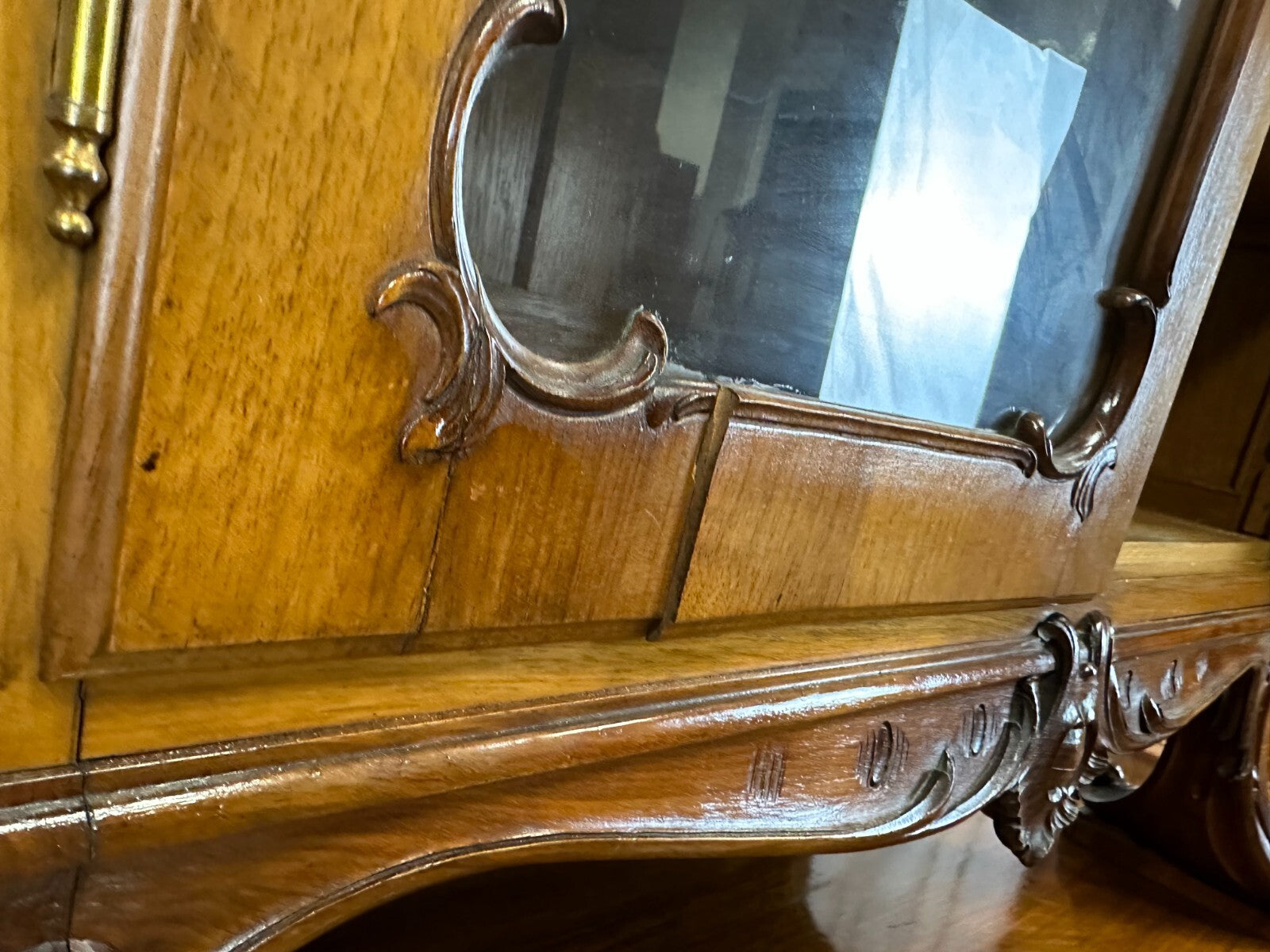 Antike Neo Rokoko Kommode um 1880 Mahagoni Aufsatzkommode Vitrine