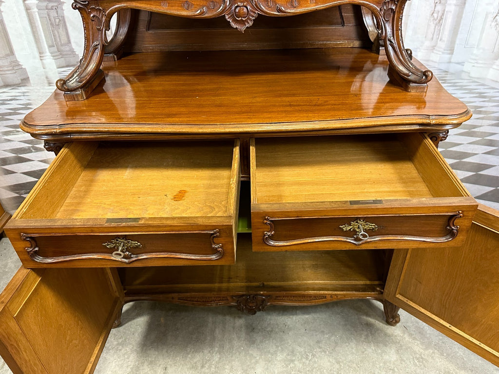 Antike Neo Rokoko Kommode um 1880 Mahagoni Aufsatzkommode Vitrine
