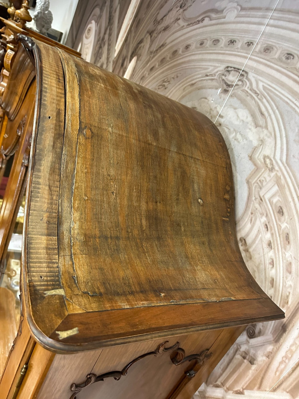 Antike Neo Rokoko Kommode um 1880 Mahagoni Aufsatzkommode Vitrine