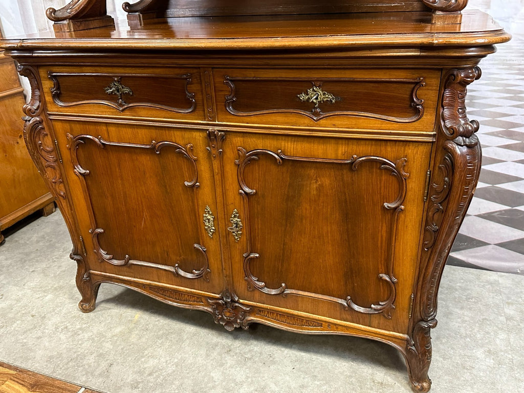 Antike Neo Rokoko Kommode um 1880 Mahagoni Aufsatzkommode Vitrine
