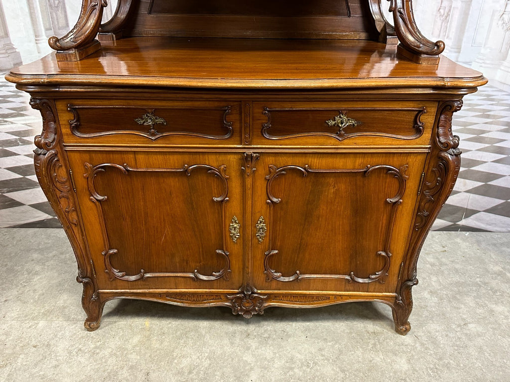 Antike Neo Rokoko Kommode um 1880 Mahagoni Aufsatzkommode Vitrine