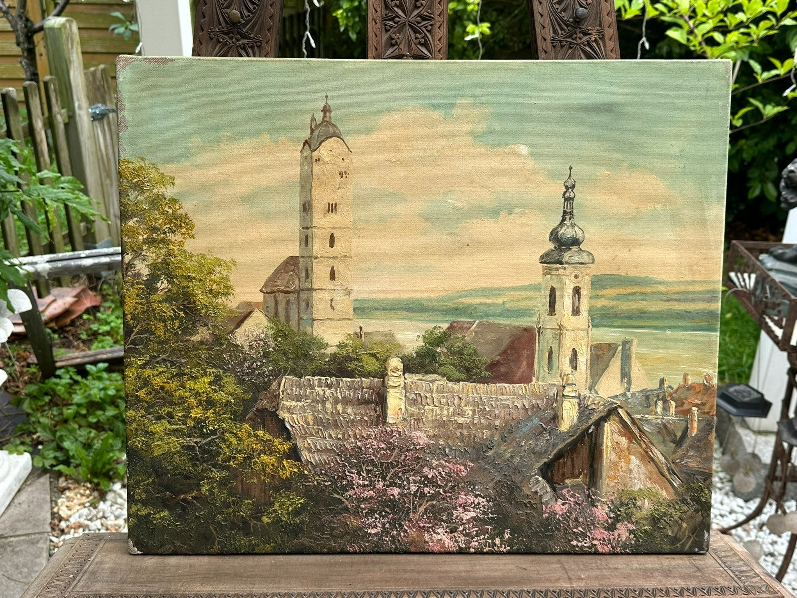 Ölgemälde Kopie nach Siegfried Stoizner Stein an der Donau