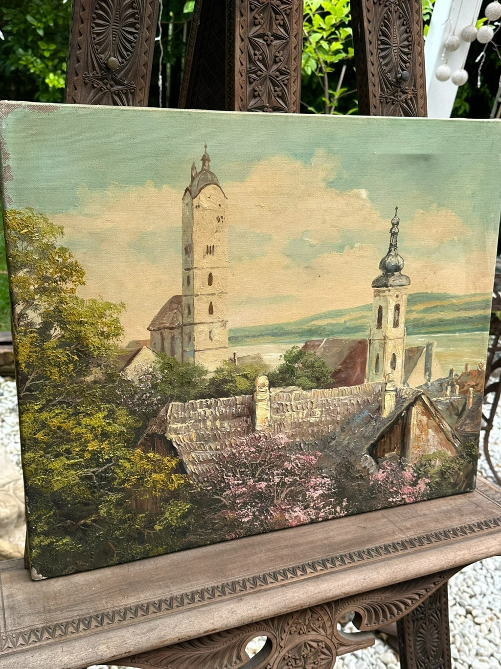 Ölgemälde Kopie nach Siegfried Stoizner Stein an der Donau