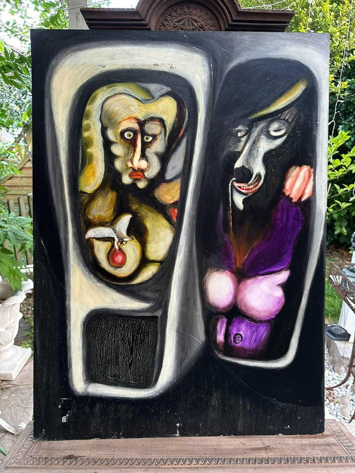 Modernes Ölgemälde Surrealismus Personen 63x87cm