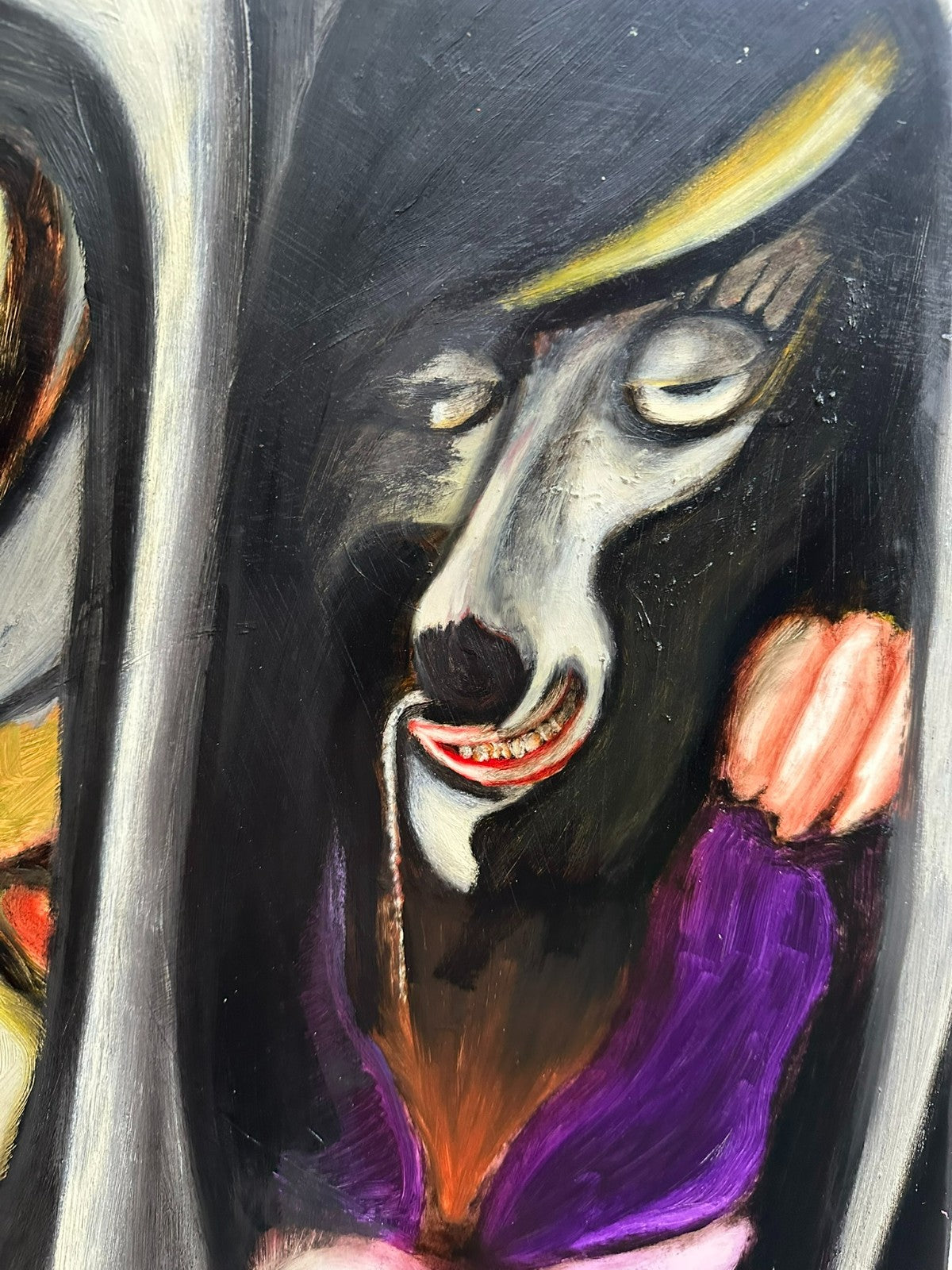 Modernes Ölgemälde Surrealismus Personen 63x87cm