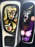 MODERNES ÖLGEMÄLDE SURREALISMUS PERSONEN 63x87cm