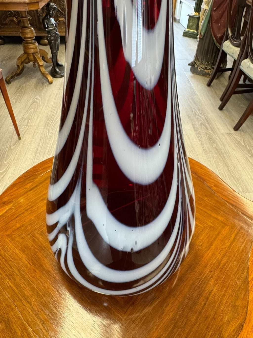 Vintage Bodenvase grosse Vase aus Glas Lollipop Space Age Schott Zwiesel 68x20cm