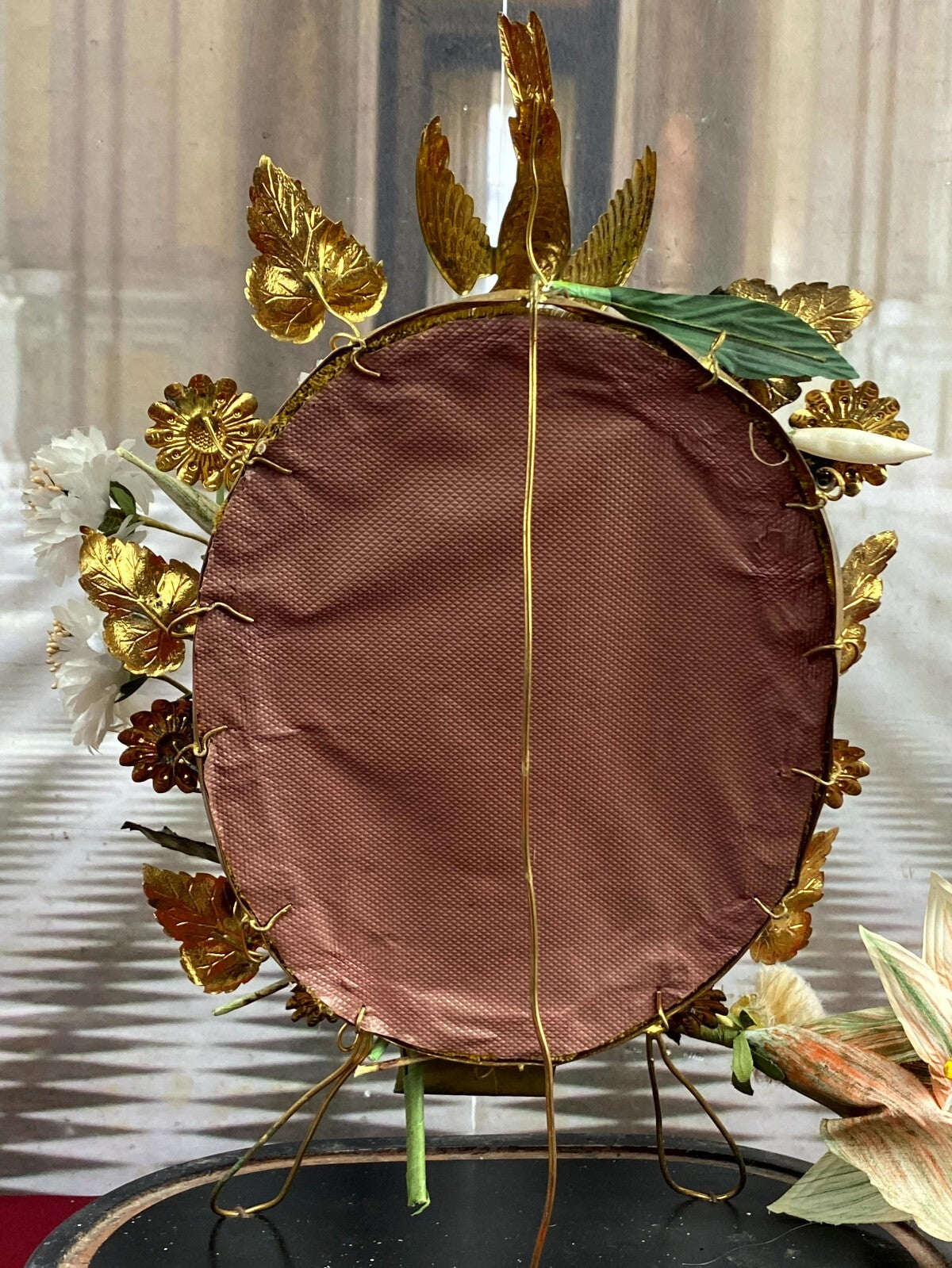 Globe De Mariee Hochzeit Andenken Frankreich Napoleon Iii Spiegel Vogel 43cm