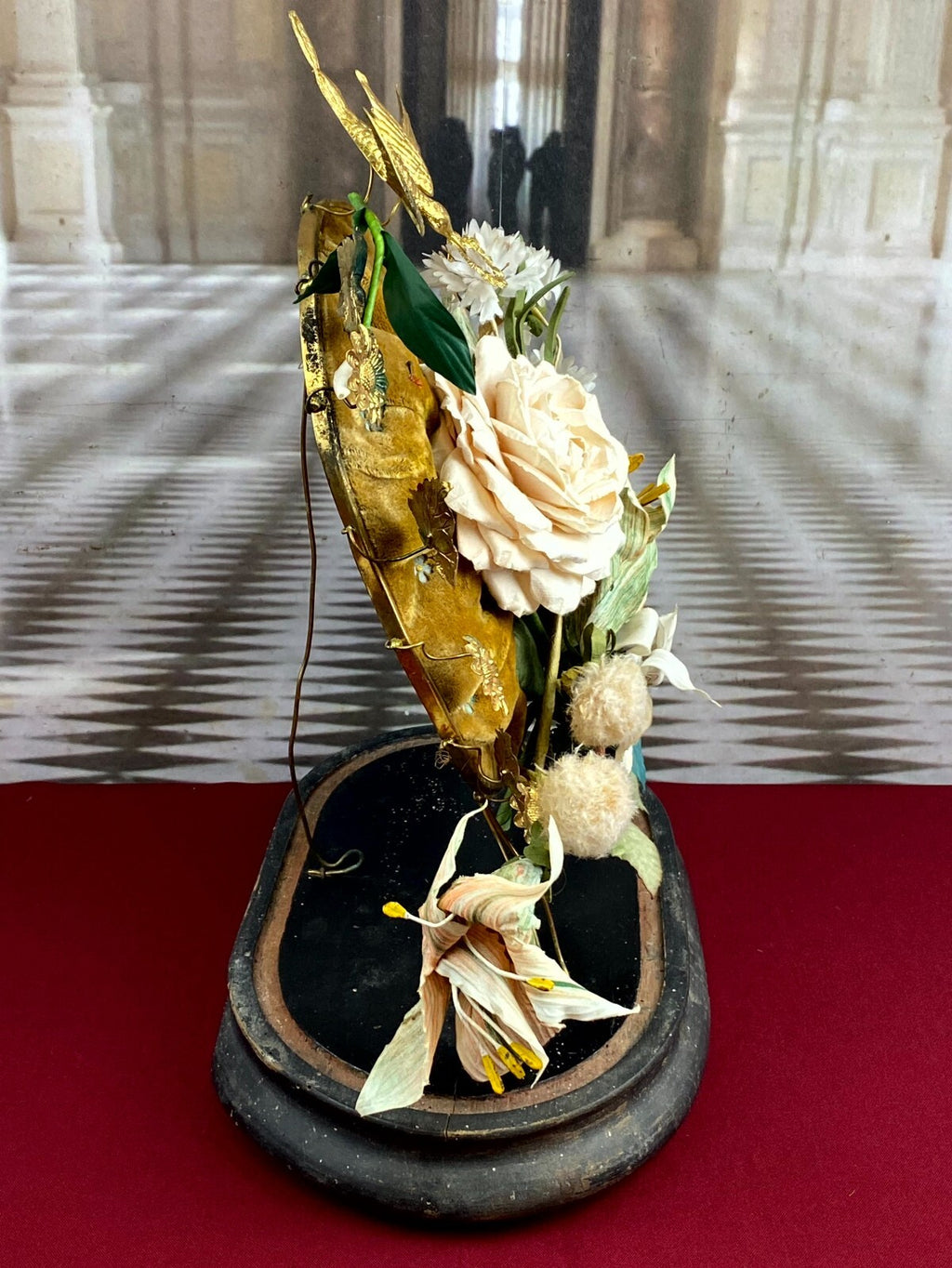 Globe De Mariee Hochzeit Andenken Frankreich Napoleon Iii Spiegel Vogel 43cm