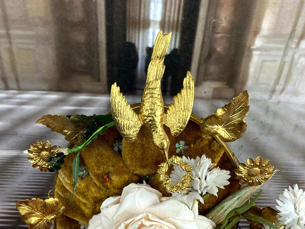 Globe De Mariee Hochzeit Andenken Frankreich Napoleon Iii Spiegel Vogel 43cm