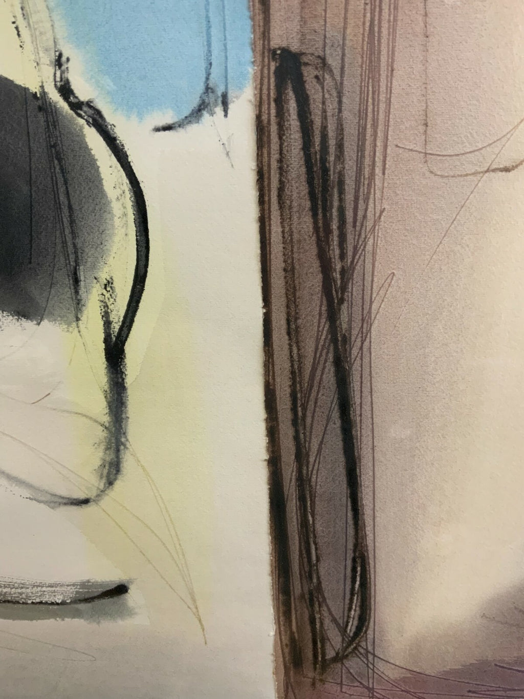 Aquarell Abstrakte Komposition Personen Anatoli Kmara Grossformat
