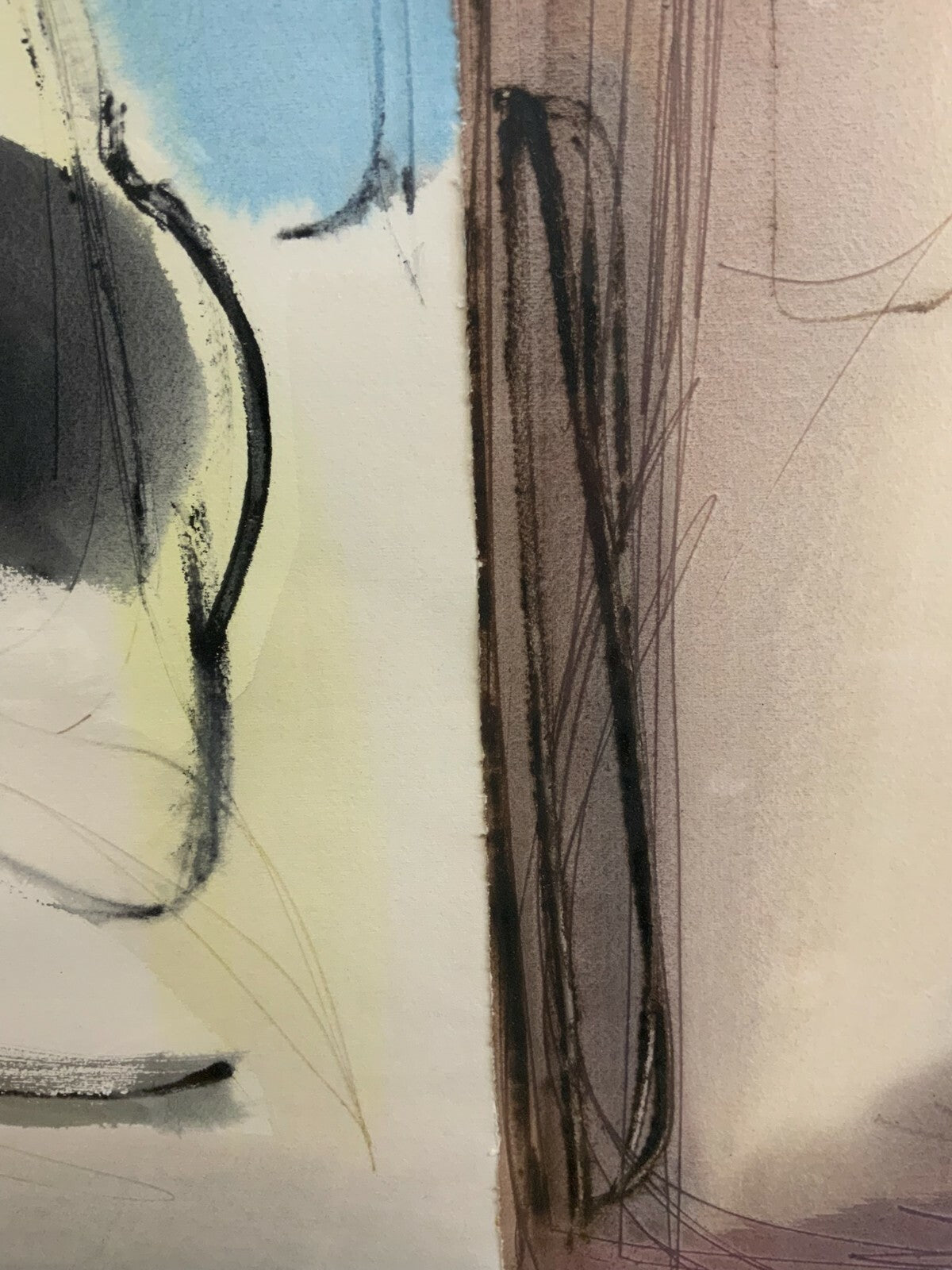 Aquarell Abstrakte Komposition Personen Anatoli Kmara Grossformat