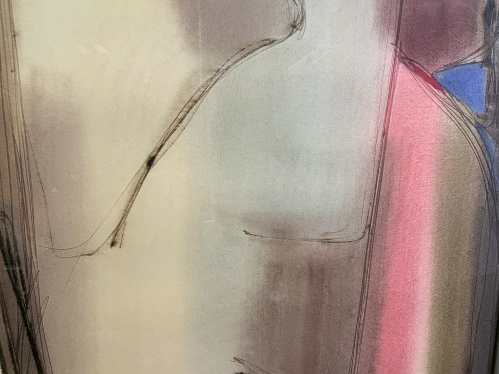 Aquarell Abstrakte Komposition Personen Anatoli Kmara Grossformat