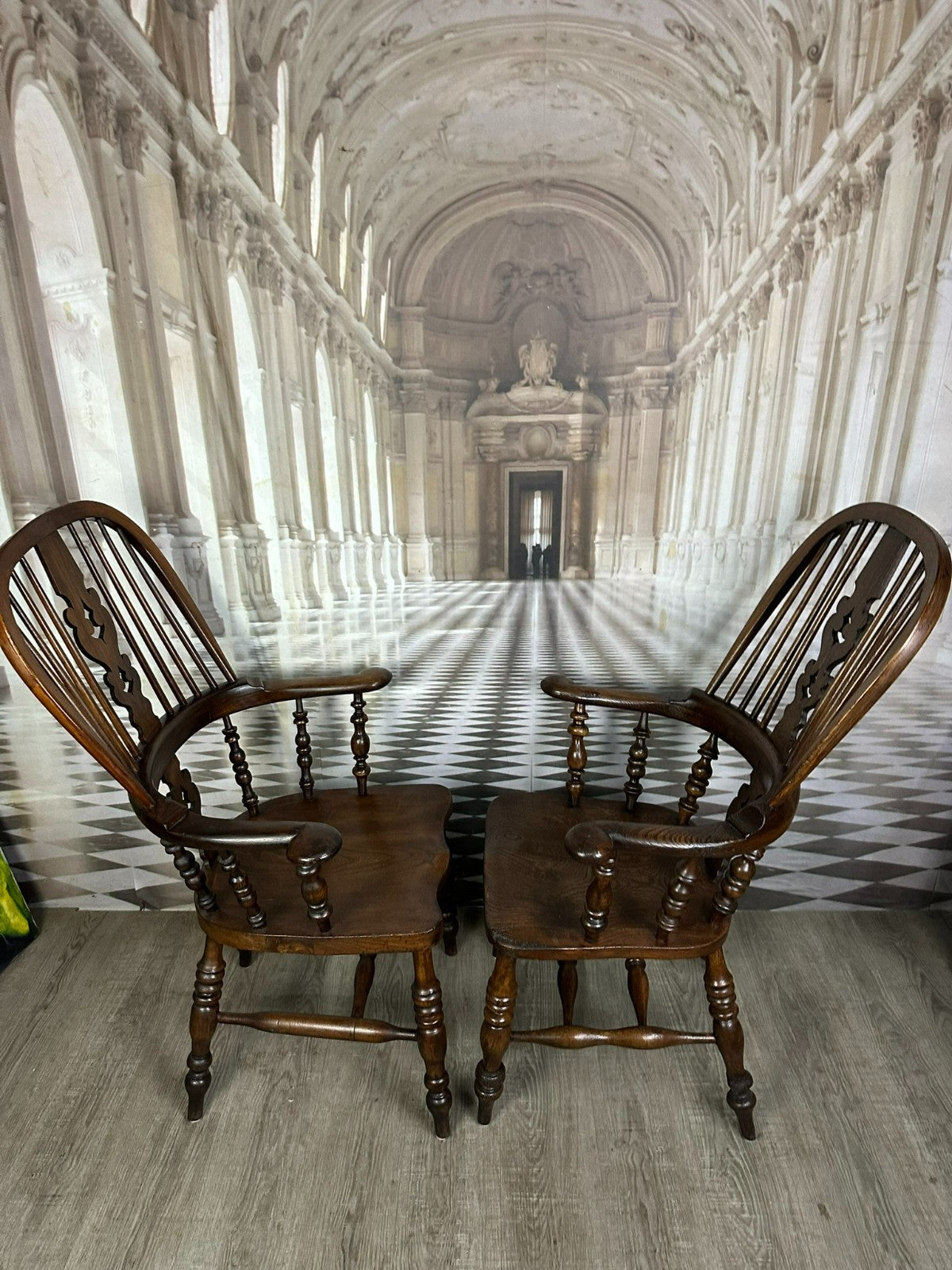 Paar antike Windsor Stühle Sessel England 19 tes Jh Yorkshire Eibenholz