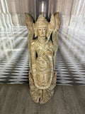 103cm GROSSER TEMPELWÄCHTER HOLZ MASSIV HANDGESCHNITZT THAILAND TEPPANOM