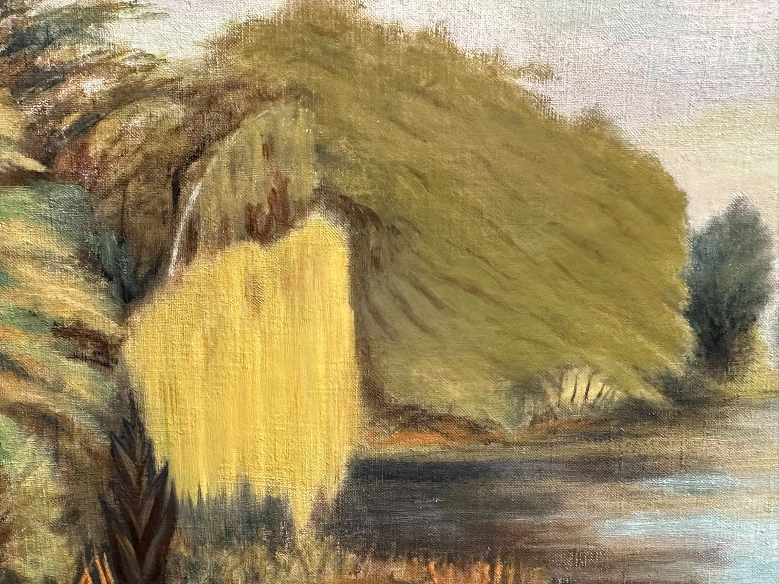 Ölgemälde Weiher Landschaft