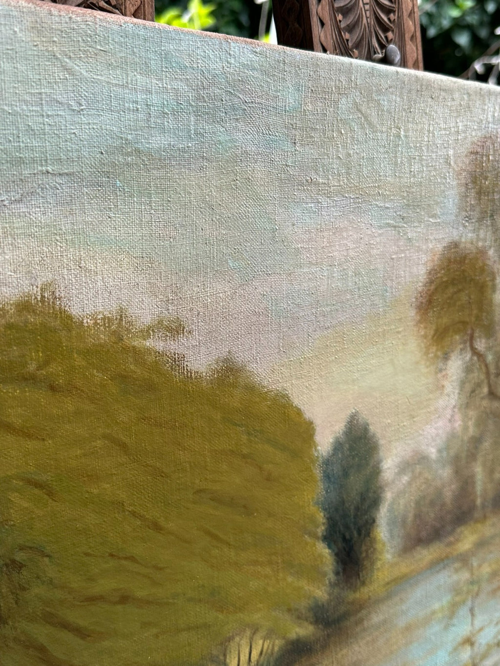 Ölgemälde Weiher Landschaft