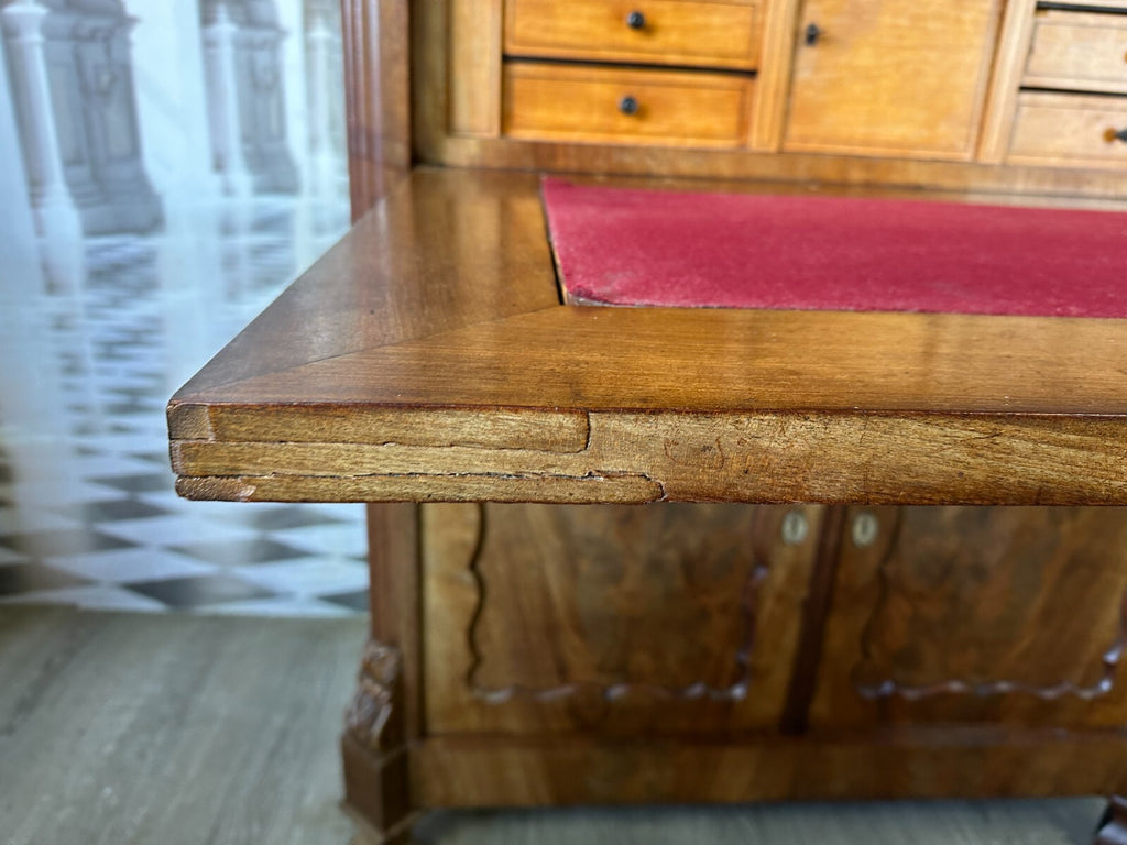 Antiker Louis Philippe Sekretär um 1860 Spät Biedermeier Mahagoni Tolles Furnier