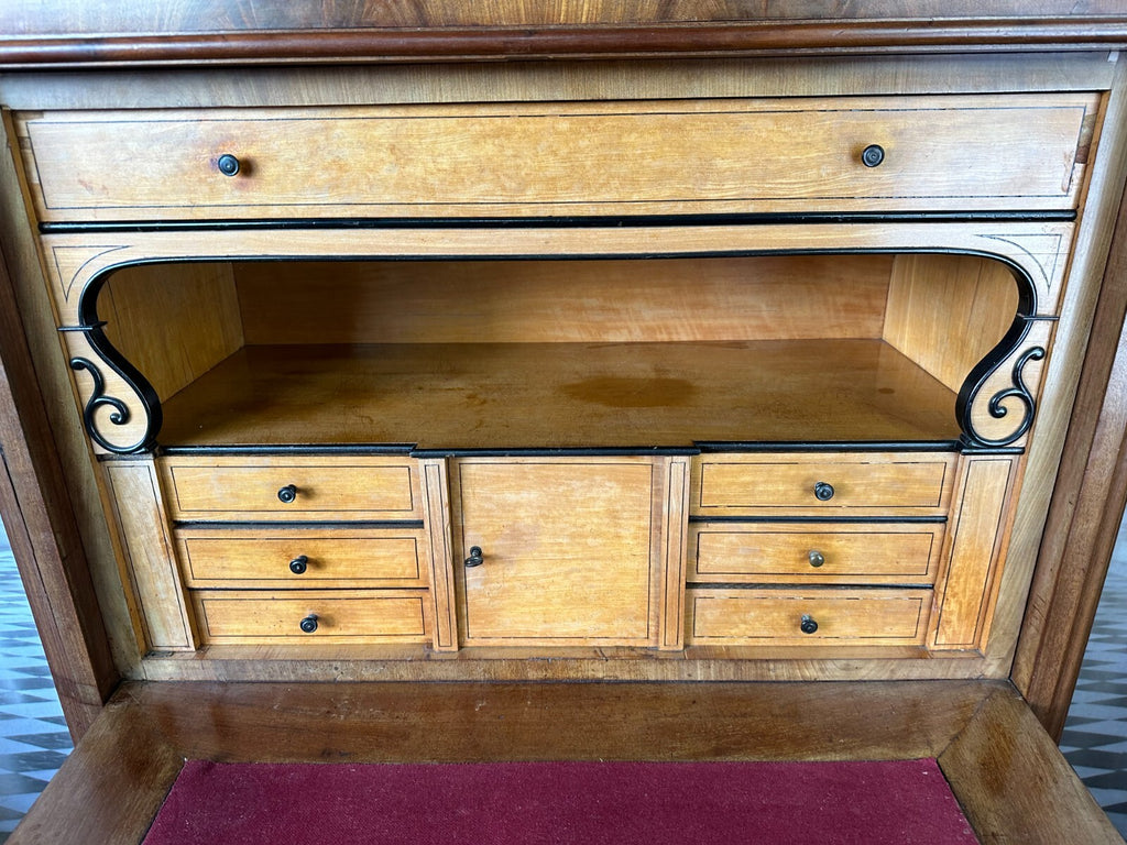 Antiker Louis Philippe Sekretär um 1860 Spät Biedermeier Mahagoni Tolles Furnier