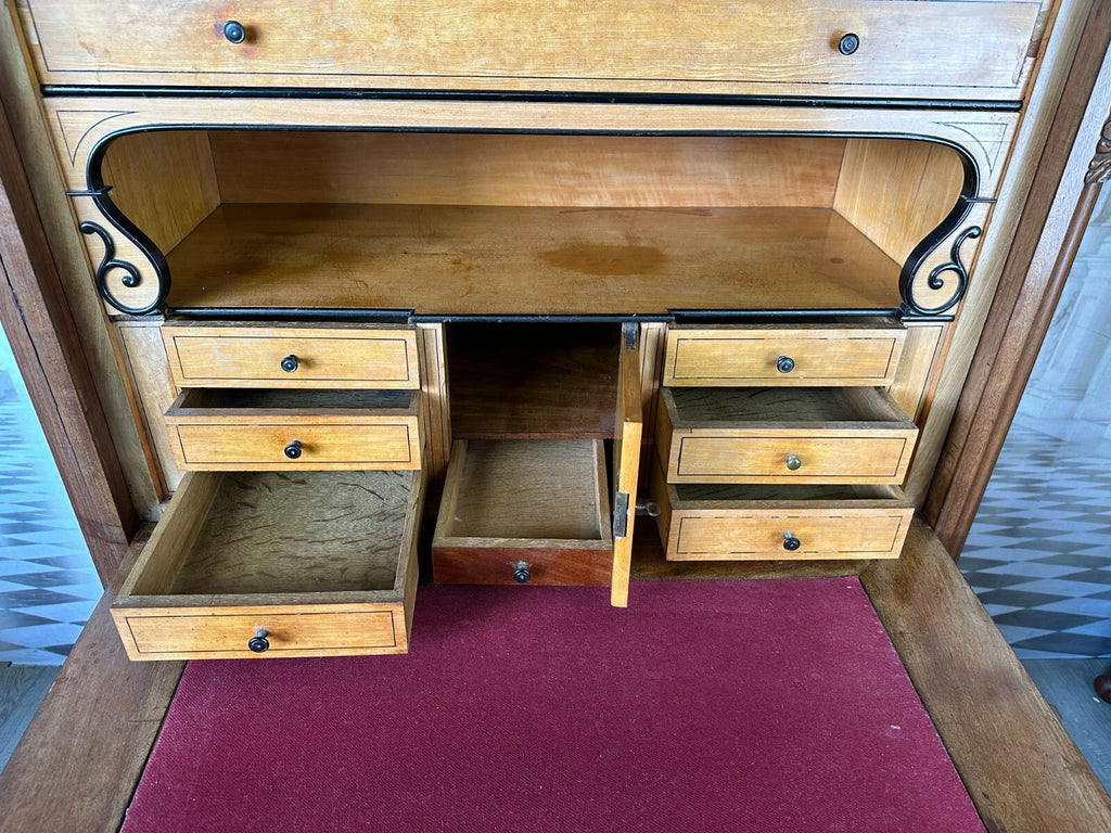 Antiker Louis Philippe Sekretär um 1860 Spät Biedermeier Mahagoni Tolles Furnier